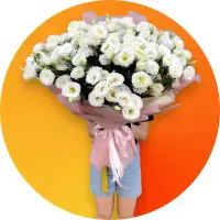 Букет цветов из белых эустом (41 ветка) с доставкой по Киеву