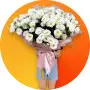 Букет цветов из белых эустом (41 ветка) с доставкой по Киеву