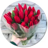 Поштучно красные тюльпаны с доставкой по Киеву.
