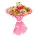 � озовый букет из мягких игрушек (мишки, 6 штук h 9 см. и 1 штука h 13 см.)