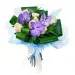 Букет цветов из синей орхидеи Ванда (экстра класс, 3 штуки), белых роз (экстра класс,7 штук) и зелени с доставкой по Киеву.