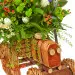 Букет-композиция из синих ирисов, зеленой хризантемы, белых тюльпанов, желтой фрезии и ромашки №71