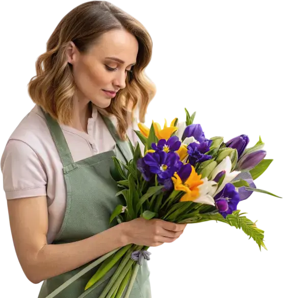 Купить букет с ирисами с доставкой в Киеве — Flower Market Букет из свежих ирисов с доставкой по Киеву от Flower Market